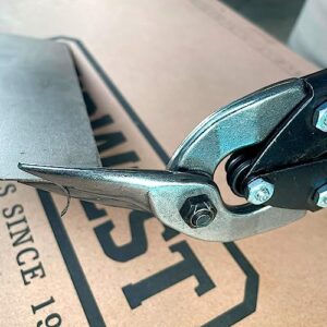 Midwest Tool & Cutlery Aviation Snip - Right Cut Offset Tin Cutting Shears with Forged Blade & KUSH'N-POWER Comfort Grips - MWT-6510R, Offset Cut