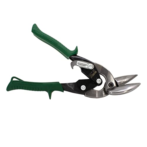 Midwest Tool & Cutlery Aviation Snip - Right Cut Offset Tin Cutting Shears with Forged Blade & KUSH'N-POWER Comfort Grips - MWT-6510R, Offset Cut