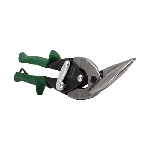 Midwest Tool & Cutlery Aviation Snip - Right Cut Offset Tin Cutting Shears with Forged Blade & KUSH'N-POWER Comfort Grips - MWT-6510R, Offset Cut