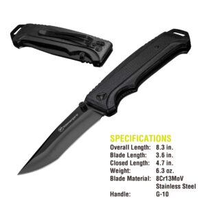 Kilimanjaro 910019 KJ910019 Fixed Blade,Hunting Knife,Outdoor,campingkitchen, One Size, Black Finish