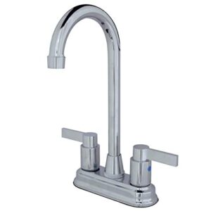 kingston brass kb8491ndl nuvofusion 4-inch centerset bar faucet, 4-3/4-inch in spout reach, polished chrome
