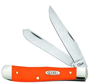 case xx wr pocket knife orange synthetic trapper item #80500 - (4254 ss) - length closed: 4 1/8 inches