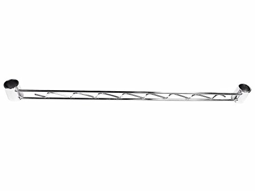 Nexel AHR24C Nexel Chrome Hanging Rail 24"W, Silver, 100 Lbs Capacity