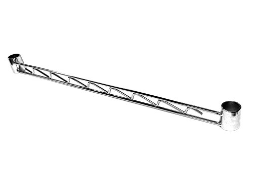 Nexel AHR24C Nexel Chrome Hanging Rail 24"W, Silver, 100 Lbs Capacity