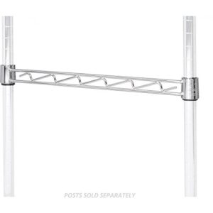 Nexel AHR24C Nexel Chrome Hanging Rail 24"W, Silver, 100 Lbs Capacity