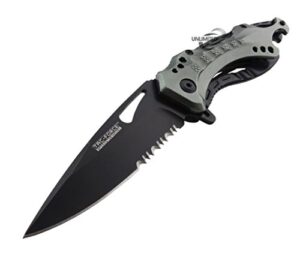unlimited wares tactical assisted opening folding knife grey 4.5-inch closed