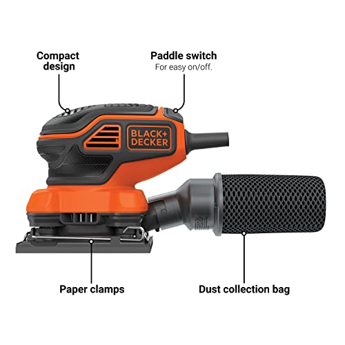 BLACK+DECKER 2.0 Amp Electric 1/4 Sheet Orbit Sander (BDEQS300)