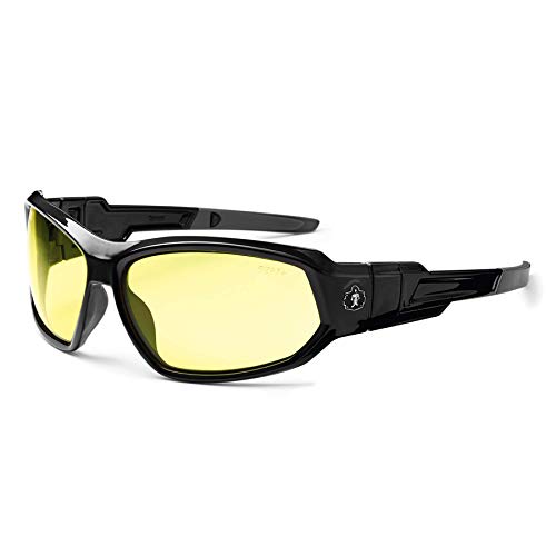 Ergodyne - 56050 Loki Yellow Lens Safety Glasses, Yellow Lens, Black Frame