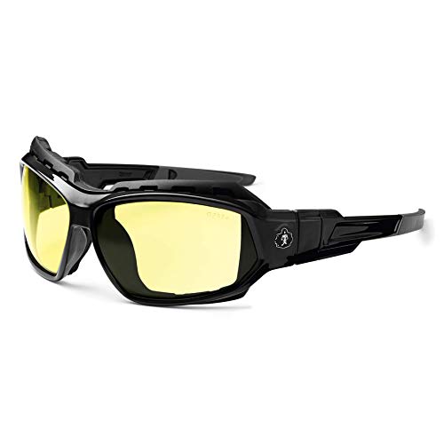 Ergodyne - 56050 Loki Yellow Lens Safety Glasses, Yellow Lens, Black Frame