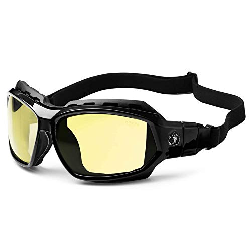 Ergodyne - 56050 Loki Yellow Lens Safety Glasses, Yellow Lens, Black Frame