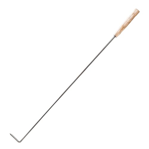 Stromberg Carlson The Hot Stick - 42" Fire Poker - Must-Have Camping Tool for Fire Safety and Awnings - Non-Conductive Wooden Handle with Nylon Strap, 3/8" Diameter Stainless Steel Shaft