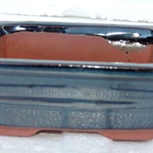 Ceramic Bonsai Pot - Rectangle 6 x 4.5X 2 Color Blue