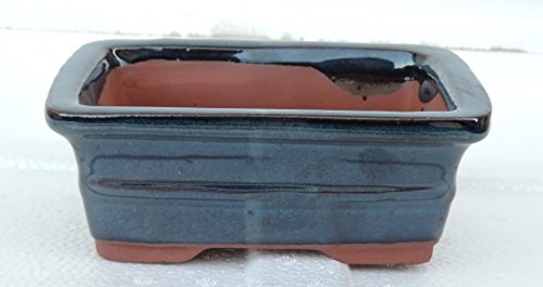 Ceramic Bonsai Pot - Rectangle 6 x 4.5X 2 Color Blue