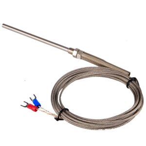 3m k-type thermocouple 100mm sensor probe temperature from -100°c to 1250°c