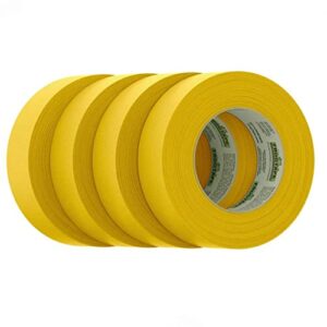 FrogTape Delicate Surface Painter's Tape With PaintBlock, 1.41 Inch x 60 Yards, 4-Pack, Yellow (240662)
