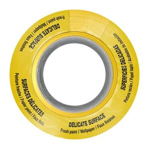 FrogTape Delicate Surface Painter's Tape With PaintBlock, 1.41 Inch x 60 Yards, 4-Pack, Yellow (240662)