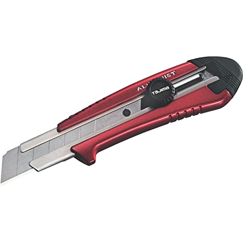 Tajima AC-701R 1" Rock Hard Aluminist Red Magazine Utility Knife w/ 3 Blades