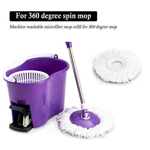 Goplus 2 Pieces Mop Replacement Head Spin Microfiber Magic Mop Refill 360° Spinning