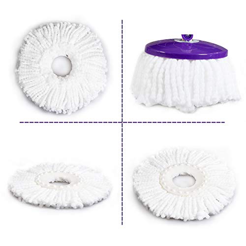 Goplus 2 Pieces Mop Replacement Head Spin Microfiber Magic Mop Refill 360° Spinning