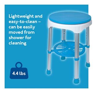 Carex Easy Swivel Bath Stool and Bathtub Stool - Shower Stool, Adjustable Rotating Bath Seat and Shower Chair for Elderly with Storage Tray, Shower Stools For Seniors