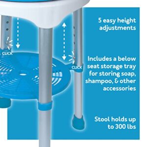 Carex Easy Swivel Bath Stool and Bathtub Stool - Shower Stool, Adjustable Rotating Bath Seat and Shower Chair for Elderly with Storage Tray, Shower Stools For Seniors