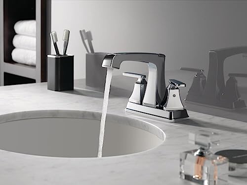 Delta Faucet Ashlyn Centerset Bathroom Faucet Chrome, Bathroom Sink Faucet, Diamond Seal Technology, Metal Drain Assembly, Chrome 2564-MPU-DST