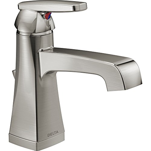 Delta Faucet Ashlyn Single Hole Bathroom Faucet Brushed Nickel, Single Handle Bathroom Faucet, Diamond Seal Technology, Metal Drain Assembly, Stainless 564-SSMPU-DST