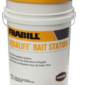 Frabill Bait Station Bucket | Large Aerated Live Bait 6-Gallon Storage