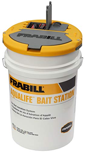 Frabill Bait Station Bucket | Large Aerated Live Bait 6-Gallon Storage