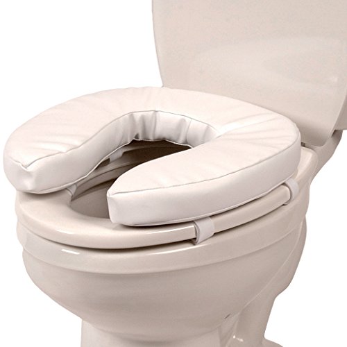 Raised Toilet Seat Cushion, 2" High Padded Comfort Support, Universal Fit, Portable with Adjustable Fastening Straps