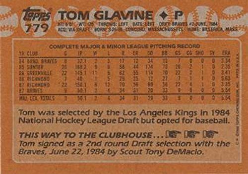 Baseball MLB 1988 Topps #779 Tom Glavine NM-MT RC Rookie Braves