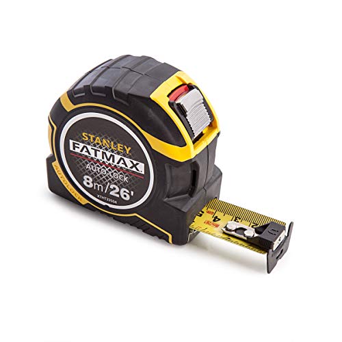 Stanley ZSTA-0-33-504 STA033504 FatMax Autolock Pocket Tape 8m/26ft (Width 32mm) Pro 8 m/26 ft, Multi-Colour