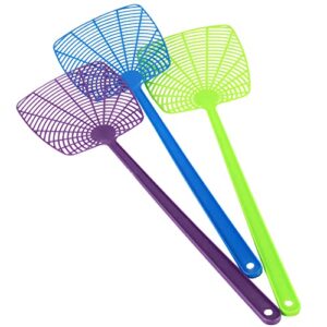 chef craft select fly swatter set, 18 inch 3 piece set, purple/green/blue (model: 21041)