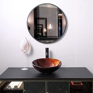 Aquaterior Modern Bathroom Round Artistic Tempered Glass Vessel Vanity Sink Bowl Basin Spa (FAUCET NOT INCLUDED)