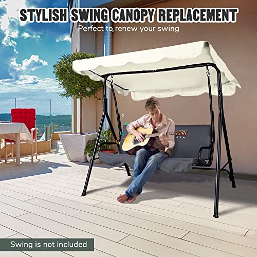 Yescom 64"x47" Deluxe Outdoor Swing Canopy Replacement UV30+ 180gsm Porch Top Cover for Patio Yard Seat