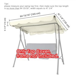 Yescom 64"x47" Deluxe Outdoor Swing Canopy Replacement UV30+ 180gsm Porch Top Cover for Patio Yard Seat