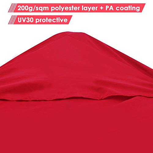 Yescom 10'x10' Gazebo Top Replacement for 1 Tier Outdoor Canopy Cover Patio Garden Yard Red Y0041002