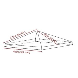 Yescom 10'x10' Gazebo Top Replacement for 1 Tier Outdoor Canopy Cover Patio Garden Yard Red Y0041002