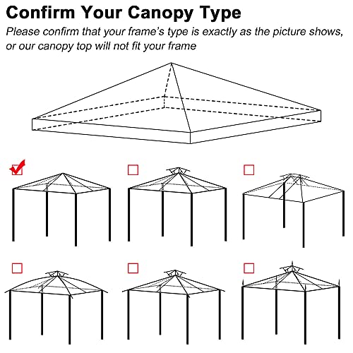Yescom 10'x10' Gazebo Top Replacement for 1 Tier Outdoor Canopy Cover Patio Garden Yard Red Y0041002