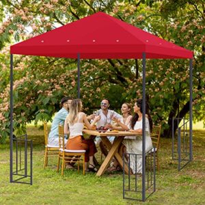 Yescom 10'x10' Gazebo Top Replacement for 1 Tier Outdoor Canopy Cover Patio Garden Yard Red Y0041002