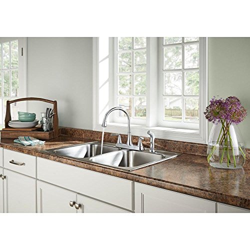 Cantara 3 or 4-Hole 2-Handle Side Sprayer Kitchen Faucet in Polished Chrome