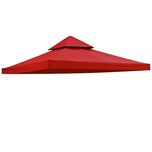 Yescom 8'x8' UV30+ Gazebo Canopy Replacement Top Cover Red for Dual Tier Outdoor Patio Garden Tent Y0018T02