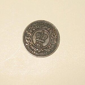 Rare Scarce Key Date High Grade 1862 Large Penny One Cent Nova Scotia Coin