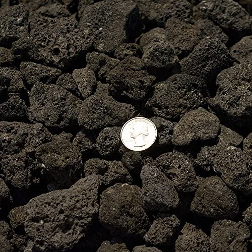 Black Lava Rocks for Fire Pit, 1 Cu Ft, (35 to 40 pounds). Naturally Formed Volcanic Rock Mined in the USA. Varies In Size From 1/2" to 1 1/2"