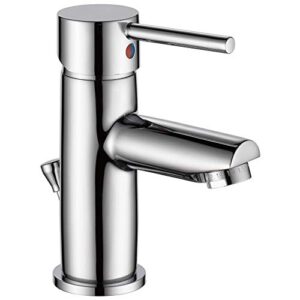 delta faucet modern single hole bathroom faucet, single handle bathroom faucet chrome, bathroom sink faucet, drain assembly, chrome 559lf-pp 7.25 x 6.00 x 6.25 inches