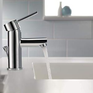 Delta Faucet Modern Single Hole Bathroom Faucet, Single Handle Bathroom Faucet Chrome, Bathroom Sink Faucet, Drain Assembly, Chrome 559LF-PP 7.25 x 6.00 x 6.25 inches