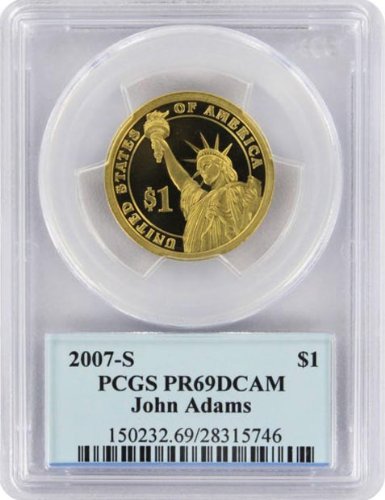 2007 Adams Presidential S Proof Presidential Dollar PR-69 PCGS