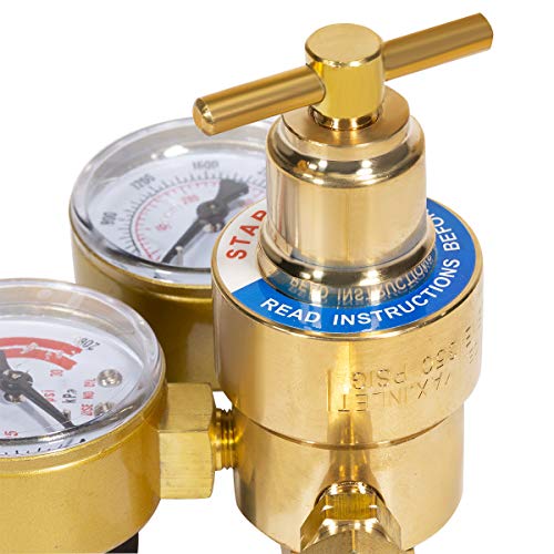 XtremepowerUS Welding Gas Welder Oxygen Acetylene Gauge Regulator Pressure Gauge for Welding Gas Torch Rear Mount Fitting (Acetylene)