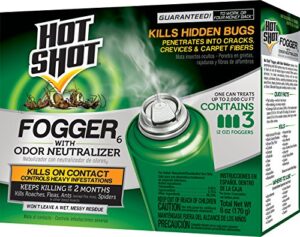 hot shot pest control fogger, kills roaches, ants, spiders & other insects on contact, controls heavy infestations indoorsy, 6-pack - 18-count