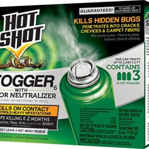 Hot Shot Pest Control Fogger, Kills Roaches, Ants, Spiders & Other Insects On Contact, Controls Heavy Infestations Indoorsy, 6-pack - 18-count